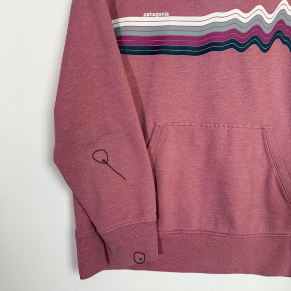 Patagonia Kids Lightweight Hoody Sweatshirt Ridge Rise Light Star Pretty Pink XL - Picture 11 of 15